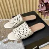 Hollow Out Slip on Mules Ladies Shoes Summer Peep Toe Flat Platpers Sweet Tlides Female Chaussures