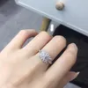 2021 Unique Lab Moissanite Promise Ring 925 Sterling Silver Engagement Bands de bandes de mariage pour femmes bijoux plus beaux de mariée 319Q