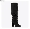 Bottes 2024 Black Femme Long Suede mousse glombée