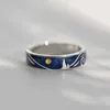 Band Rings Creative Van Gogh Sky Sky Open Lover Anello di moda Anello di moda personalizzato Mens Couple Gift Hing Wholesale Q240429