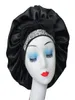 Satin de haute qualité Luxury Bling Bonnet Hair Sleep Sleep With Tie Strap1054101