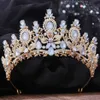 Tiaras luksus 10 kolorowy różowy kryształowy tiara korona dla kobiet przyjęcie ślubne