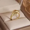 Clusterringen 2024 Delicaat 14k gouden kleur Waterdrop verstelbaar voor vrouwen sieraden bruiloft