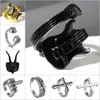 Band Rings Fashion Rock Finger Punk Ring Personlig musikälskare Svart Vintage Guitar Unisex Herr Smycken Q240429