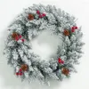 Decorative Flowers 2.7m Christmas Flocking Rattan Garland Artificial Snow Xmas Tree Door Window Fence Decorations Home Party Decor