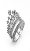 SZ610 Crown Diamiamique Clear Cz White Gold rempli de fiançailles de mariage Ring Set5962736