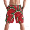 Herren -Shorts Wassermelonen Stilvolle Schwimmstämme Schnell trockener Strandsport Sport mit Taschenbrettbadeanzügen Mesh Futter