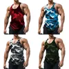 Camouflage Summer Fitness Tank Top Men Bodybuilding Gym Klädskjorta Slim Fit Vests Mesh Singlets Muscle Tops 240412