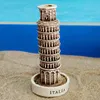 Harts Lutande Tower of Pisa Statue Antik Modell Miniatyrfigurer Fisk Tankdekor för hemtavdekoration 240429