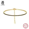 Orsa Jewels Fashion Tennis Bracelet 925 Sterling Silver Multicolour Zirkon Chain for Women Party Jewelry SB190 240423