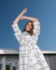 파티 드레스 패션 겨울 2 PCS 이브닝 드레스 블레이저 팬트 격자 무차름 쟁기 가운 매력적인 맞춤형 만들기