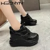 Casual Shoes 2024 Hollow High Heels 10cm Sneakers Chunky Autumn Spring Platform Wedge Fashion Breathable Women Summer