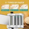 Macchina per produttori di pasta elettrica per uso domestico - rullo di pasta in acciaio inossidabile con spaghetti da 2,5 mm, noodle largo 4 mm e taglierina di fettuccine da 9 mm - tensione US a 110 V.