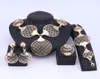 Новый спроектированный серебряный цветной ювелирные украшения Нигерийская винтажная вечеринка с серьгами для браслетов с большим ожерельем кольцо для женщин 7464738