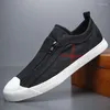 Casual Shoes Men Fashion Canvas Oddychający deskorolka Sprężyna jesień podwójny zamek błyskawiczny na mieszkania mokasyny męskie trampki BD22320