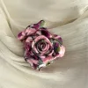 Franska vintage roshårklo acetatkloklipp litet stereoskopiskt blommor hårklipp för flickhårtillbehör för kvinnor