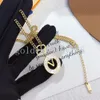 Luxe ontwerper mode ketting merk bloembrief hanger choker ketting 18k gouden vergulde kristallen parelkettingen voor vrouwen bruiloft sieraden cadeau