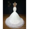 V Sukienki z syreną na szyi aplikacje Koronki Sweet Batau Custom Made Chapel Wedding Bridal Suknia 2020 najnowsza