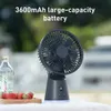 Electric Fans New portable desktop fan rechargeable mini air conditioner manual fan suitable for home office camping LED display screen 5-speed adjustableWX