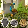 Solar Peacock Lights Outdoor LED LED METAL METAL PEACOCK STATUE Figurine Lawn Landscape for Yard Path Dekoracja ogrodu Rzeźba 240419