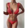 Women's Swimwear Sweet Ruffles Bikini Thong String Swimsuit Top Women Two Piece Beach Outfit Y2k Bathing Suit Bikinis Sets Mujer Biquini