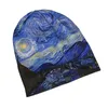 Berretto/berretti di teschio cappello la notte stellata di Vincent van gogh tappi di primavera autunnale per uomini donne dipinti ad olio teschi berretti berretti ski cotone bonn d240429