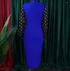 Sukienki zwykłe temperament spód ołówka sukienka spódnica 2024 Sprzedaż mody damska okrągła dekolt Dekoracja kropki długoterminowej