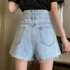 Женские джинсы Blue Summer Plus Size Shorts Fashion A-Line Bacgy Denim Cortos Chic Design High Tast