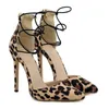 Scarpe eleganti Fetish High Heels Women Pumps 2024 Sexy Leopard Stampa la discoteca a traversa della caviglia Sandali estivi Tacones Para Mujer H240430