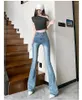 Jeans pour femmes chute de printemps femmes hautes taille extensible en denim bleu pantalon femme vêtements décontractés 2024 pantalon mince