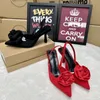 Elegante vrouw sandalen hoge hakken zoete roos gesloten teen schoeisel zomer slingback puntige modejurk damesschoenen 240426