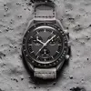 2024 Bioceramic Planet Moon Quarz Movement Designer Watch Mission zum Mondschein Gold 42 mm Vollfunktion Chronographen Luxus Männer Joint Name Armbanduhr