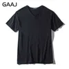メンズTシャツ2022 Gaaj 100ピュアコットンプレーンTシャツメンズVネックTシャツ