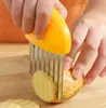 Stainless Steel Potato Crinkle Cutter French Fries Cuter Potato Chip Slicer Wavy Cutter Knife Kitchen Vegetable Shredder Cutting T8716448