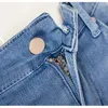 Kvinnors jeans sommarsträcka ljus denim shorts mid längd fast färgCasual Quarter pannband för kvinnor kort hår