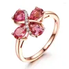 Кластерные кольца Оптовая серебряная женщина -японская корейская версия воды капля кольцо рубиновое золото.