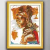 Die afrikanische Frau Lady Gnu Maße Cross Stitch Nadel -Sets Stickkits Gemälde gezählt, die auf Leinwand DMC 14ct 9360765 gedruckt sind