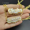 DOREMI Stainless Custom Nameplate Necklace 3D Pendant Necklace Personalized Custom Name Jewelry for Women/Men 240415