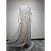 エスニック服wepbelスパンコール女性アバヤローブイスラム刺繍ビーズイスラム教徒ドレスkaftan saudi mesh jalabiya gown