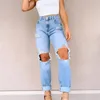 Kadın Kotları Kadınlar Yüksek Belli Streç Bulutting Jeggings Klasik İnce Pantolon Kadınlar için Cepli Jean Taytlar
