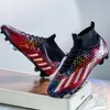 Black Red Herr Football Boots Fashion Printed Non-Slip Gurf Soccer Shoes For Men Posted Boots Children Football Crampons 240426