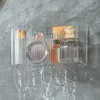 Organisateur cosmétique Boîte de rangement de maquillage de salle de bain miroir armoire à lèvres lavage de lavage étanche.