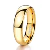 Anelli di banda jqueen semplice cerchio semplice da 6mm tungsteno anello in carburo maschile gioielli da donna gioielli argento oro nero lucido q240429