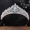 Tiaras 7 couleurs luxury bleu vert fleur fleur cristal diadème couronne femme robe de mariée reine des cheveux de couronne mariée