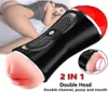 Sex Toy Massager podwójna głowa seksowne zabawki dla mężczyzn dorośli 18 Man Silikon Masturbator Pochwa usta 2 w 1 CUNT Pochwę Sex5637444