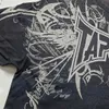 Herren-T-Shirts Gothic Hip-Hop Skull T-Shirt American Retro High Striped übergroß