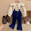 Kleidungssets Baby Girls Frühling Herbst Set Jeans Overalls Shirts Mode Mädchen Kinder Kleidung Kinder Hosen Anzüge