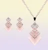 Jóias de jóias rosa conjunto de colar de ouro quadrado de diamante de diamante de casamento jóias de jóias de jóias de festas Jóias de rubi jóias e6792915