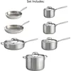 Cookware Sets Tramontina 80116/249DS Gourmet Stainless Steel Induction-Ready Tri-Ply Clad 12-Piece Set NSF-Certified Made In Brazil