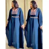 Robes de fête 2024 Guangzhou Vêtements africains Femelle Amazon V-Col de style ethnique Robe imprimée en mousseline 8721 #